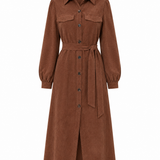 Stilla™ — Damen Tailliertes Cordkleid