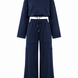 Kristine™ — Damen Cropped Sweatshirt Set