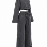 Kristine™ — Damen Cropped Sweatshirt Set