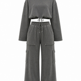 Kristine™ — Damen Cropped Sweatshirt Set